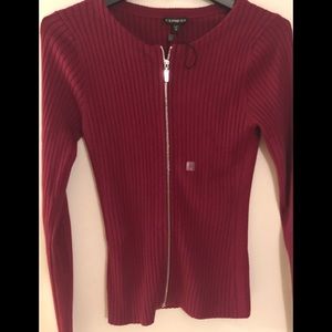 Express zip up cardigan sweater burgundy NWT